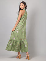 Birdsong Halter Maxi - Olive Bloom