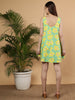 Floral Printed Summer Cotton Dress - Mint Bloom