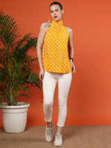 Polka Dots Printed Summer Viscose Polka Dots - Yellow