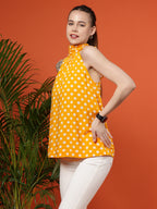 Polka Dots Printed Summer Viscose Polka Dots - Yellow
