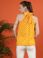 Polka Dots Printed Summer Viscose Polka Dots - Yellow