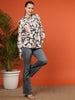 Floral Print Long Sleeves Cotton Willow Bloom Blouse - Coral