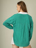 Contrast Collar Striped Button-Down Shirt