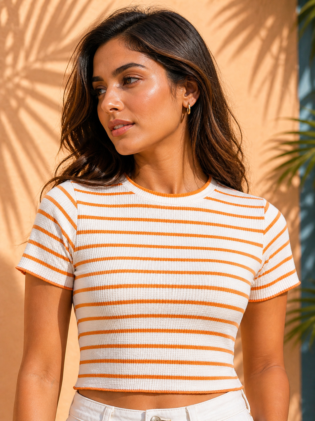 Sunset Stripe Rib Tee