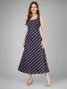 Nautical Stripe Sleeveless Midi Dress