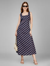 Nautical Stripe Sleeveless Midi Dress