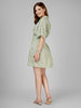 Sage Stripe Cinched Shirt Dress
