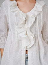 Ruffle Romance Cotton Blouse