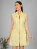 Sunlit Zip-Front Smocked Mini Dress