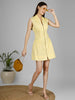 Sunlit Zip-Front Smocked Mini Dress