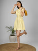 Sunlit Zip-Front Smocked Mini Dress