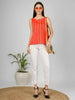 Sleeveless Orange Black Top