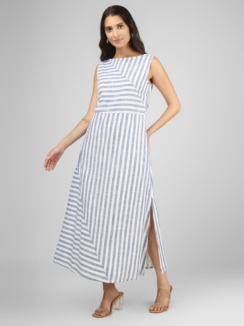 Coastal Breeze Striped Maxi Dress