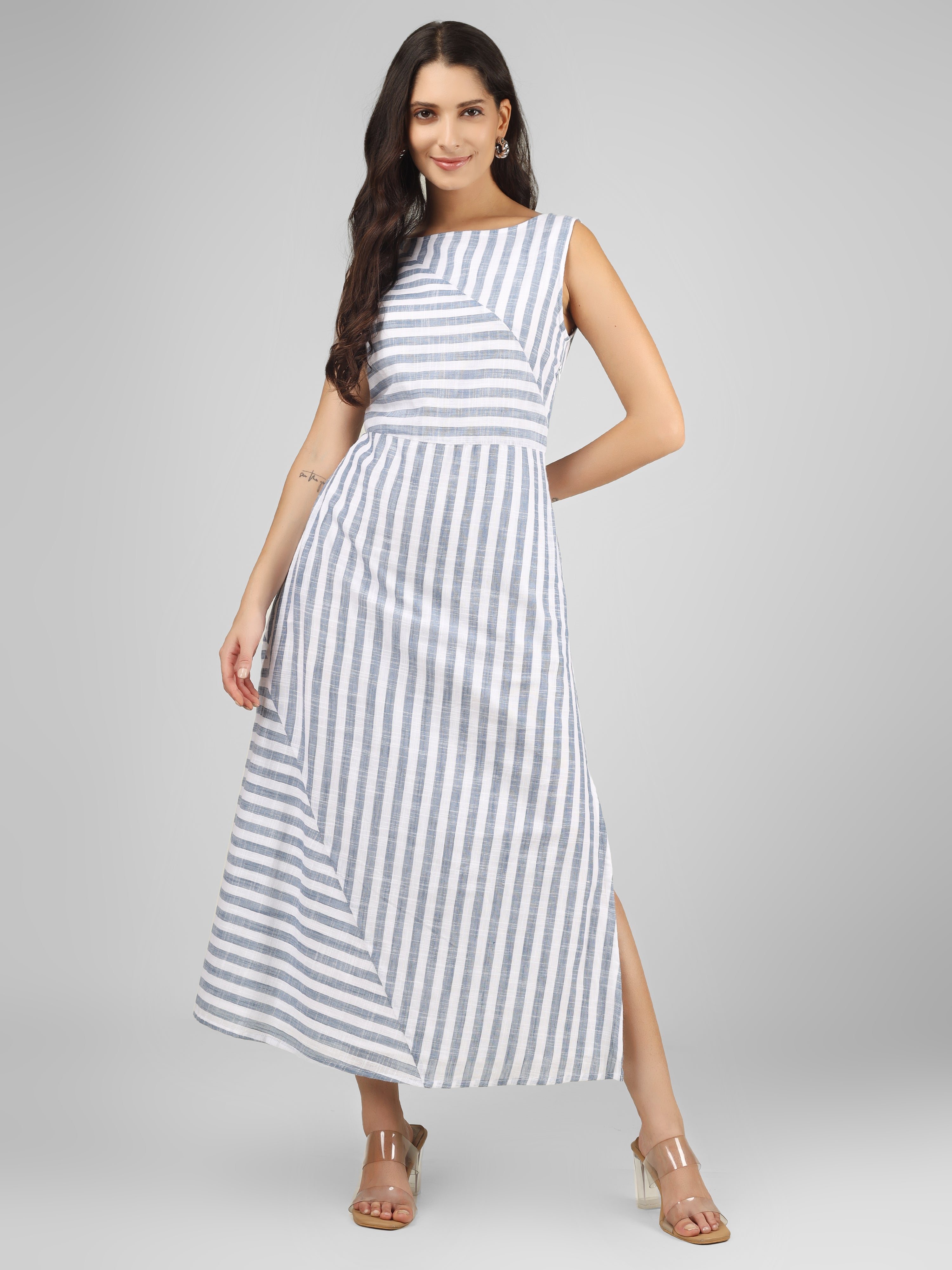 Coastal Breeze Striped Maxi Dress