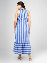 Riviera Stripe Halter Maxi Dress