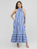 Riviera Stripe Halter Maxi Dress