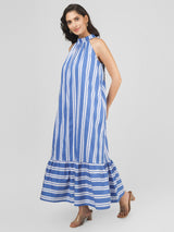 Riviera Stripe Halter Maxi Dress