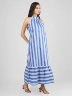 Riviera Stripe Halter Maxi Dress