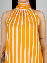 Sunburst Striped Halter Neck Top