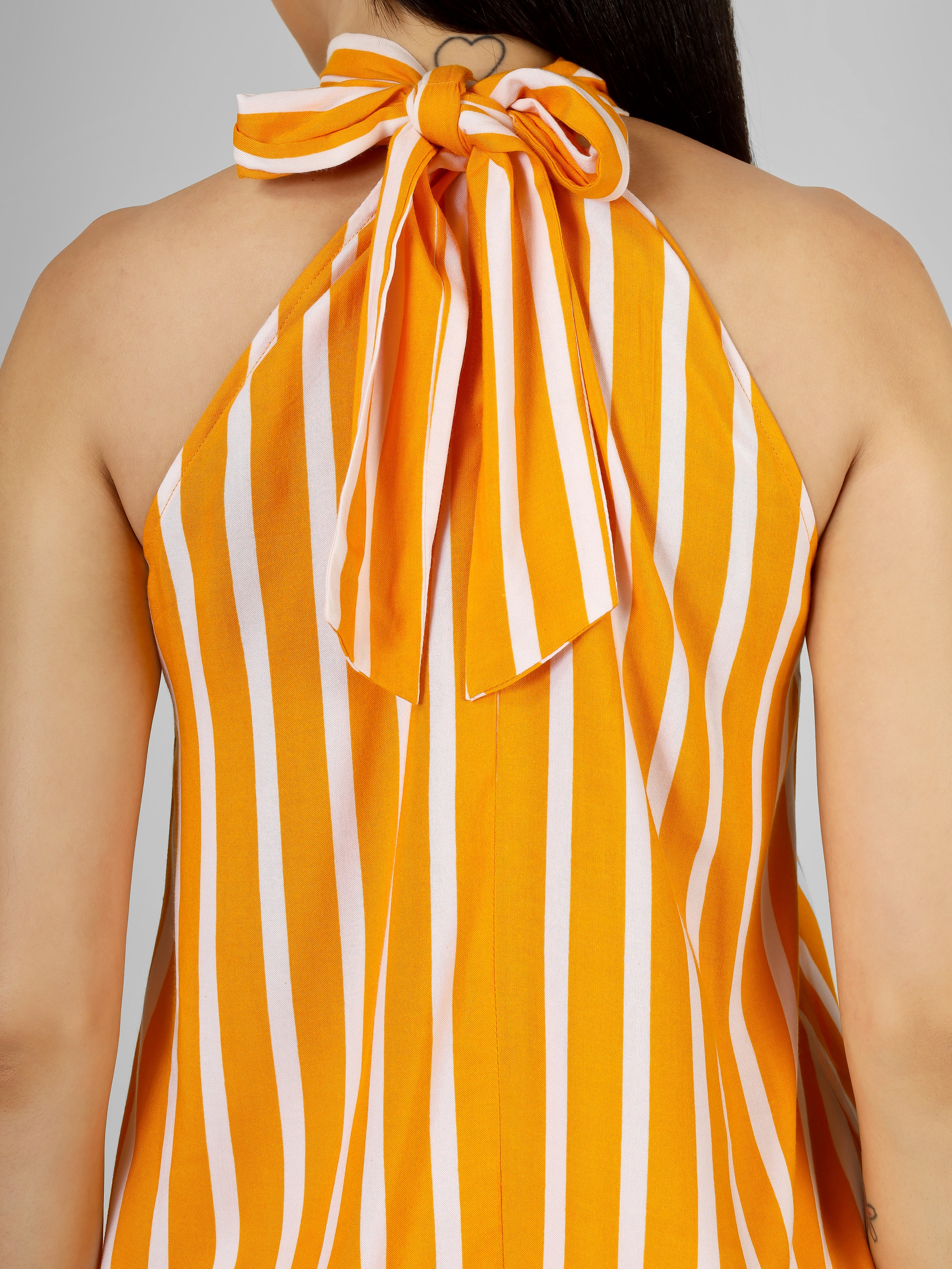 Sunburst Striped Halter Neck Top