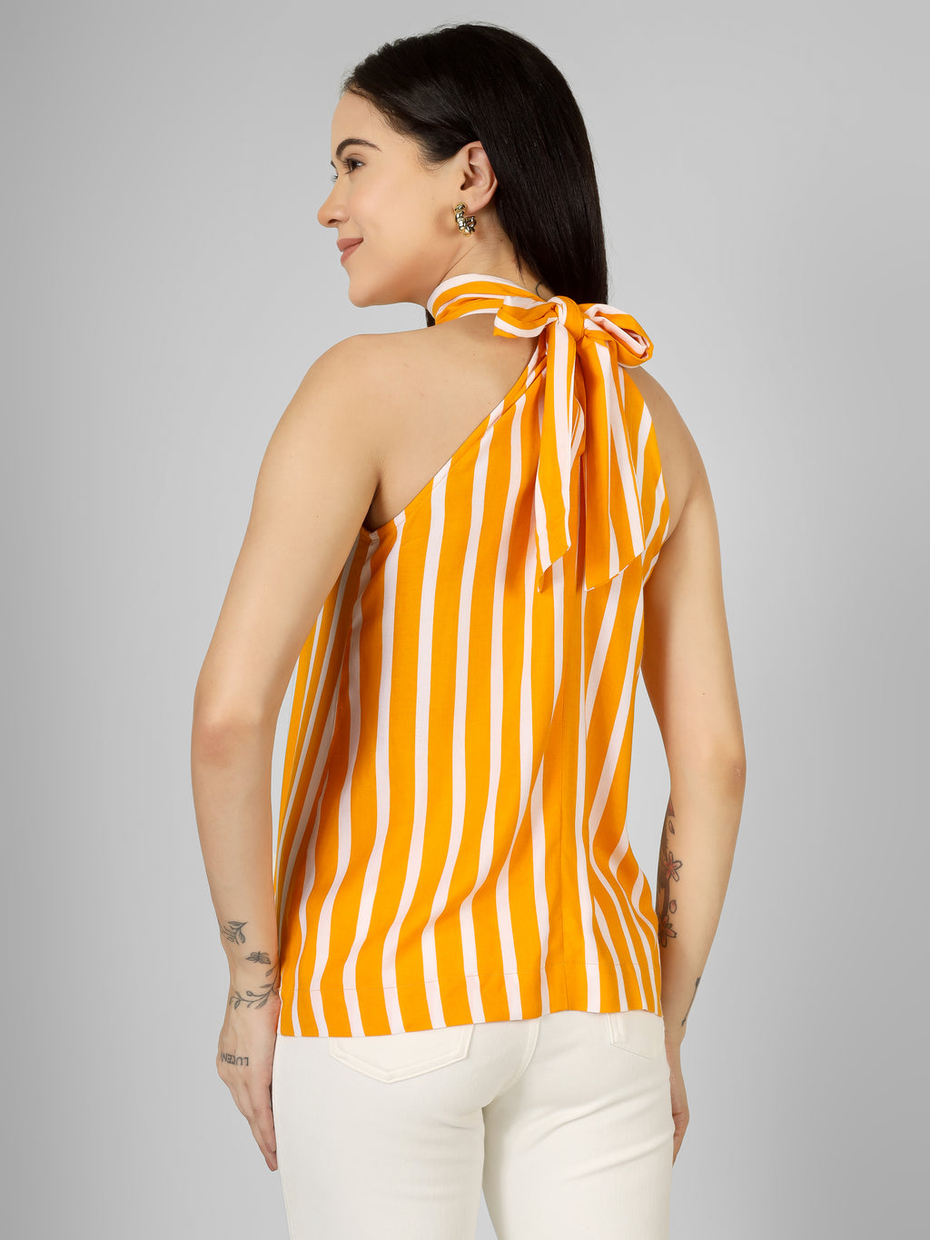Sunburst Striped Halter Neck Top