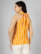 Sunburst Striped Halter Neck Top