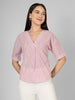 Blush Striped V-Neck Top
