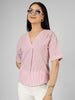 Blush Striped V-Neck Top