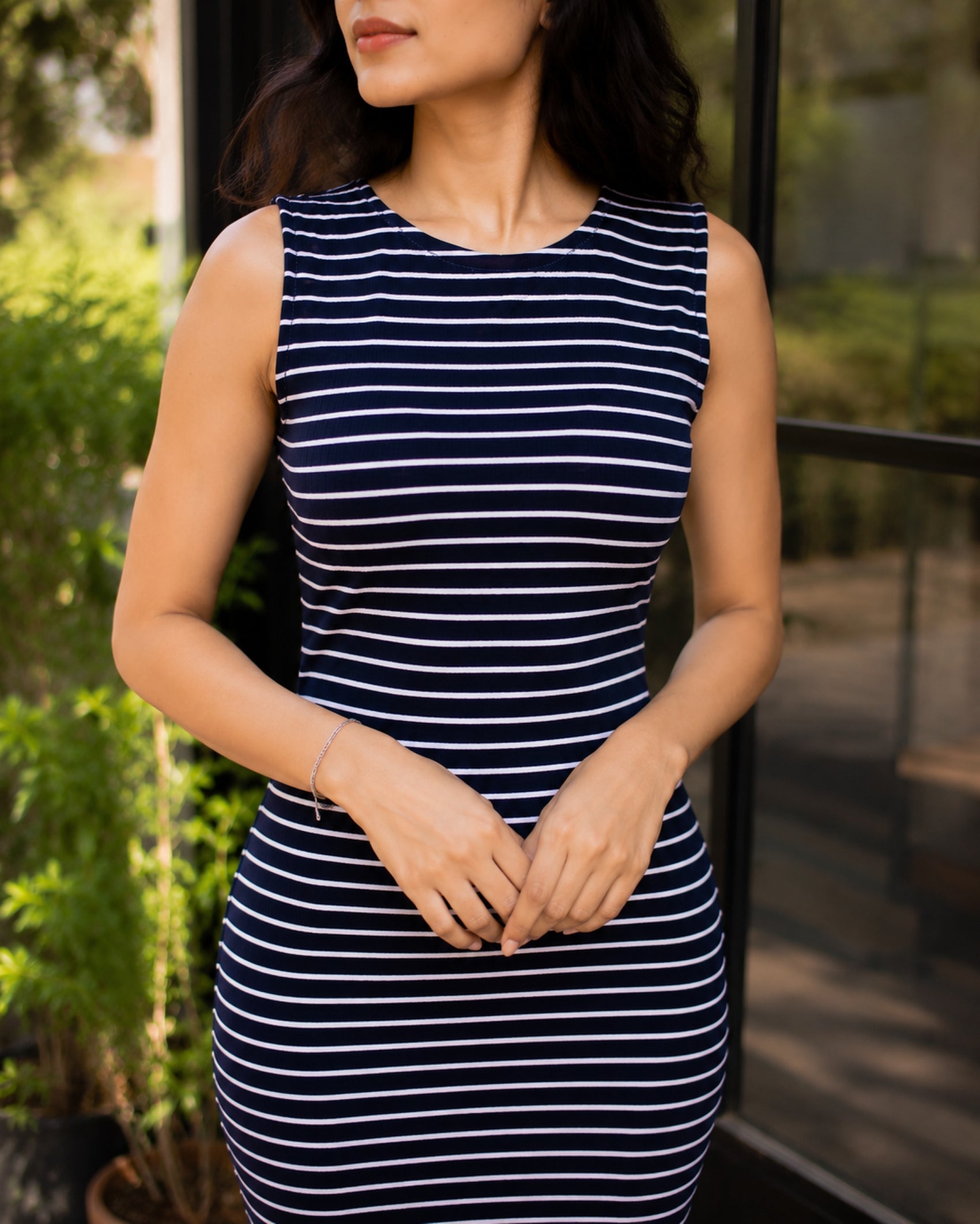 Midnight Stripe Maxi Dress
