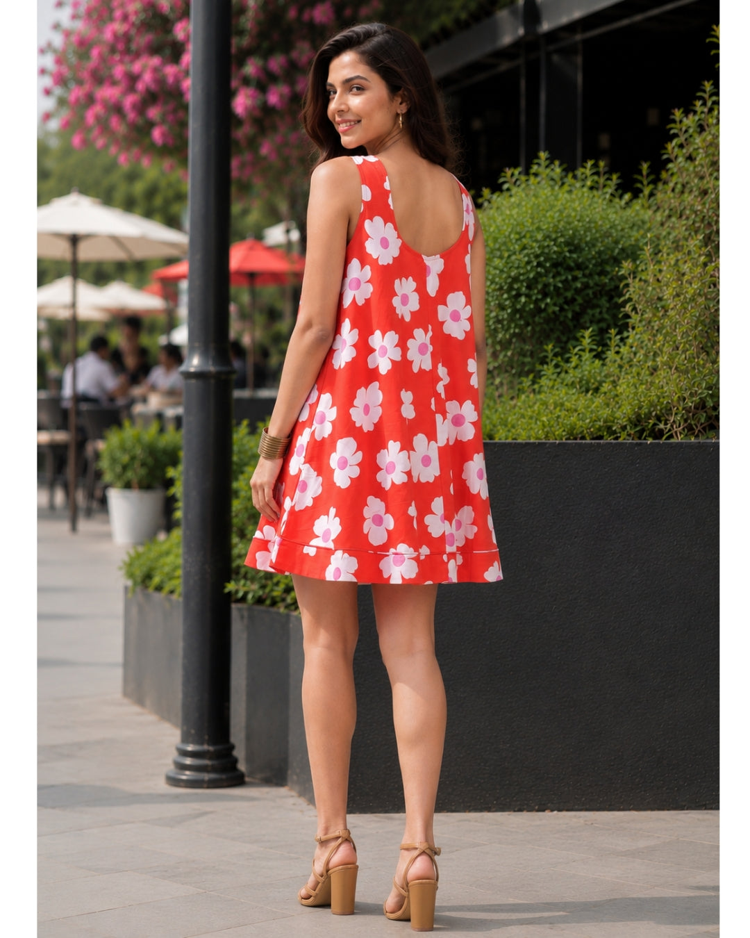Flirty Floral Dress - Red Bloom