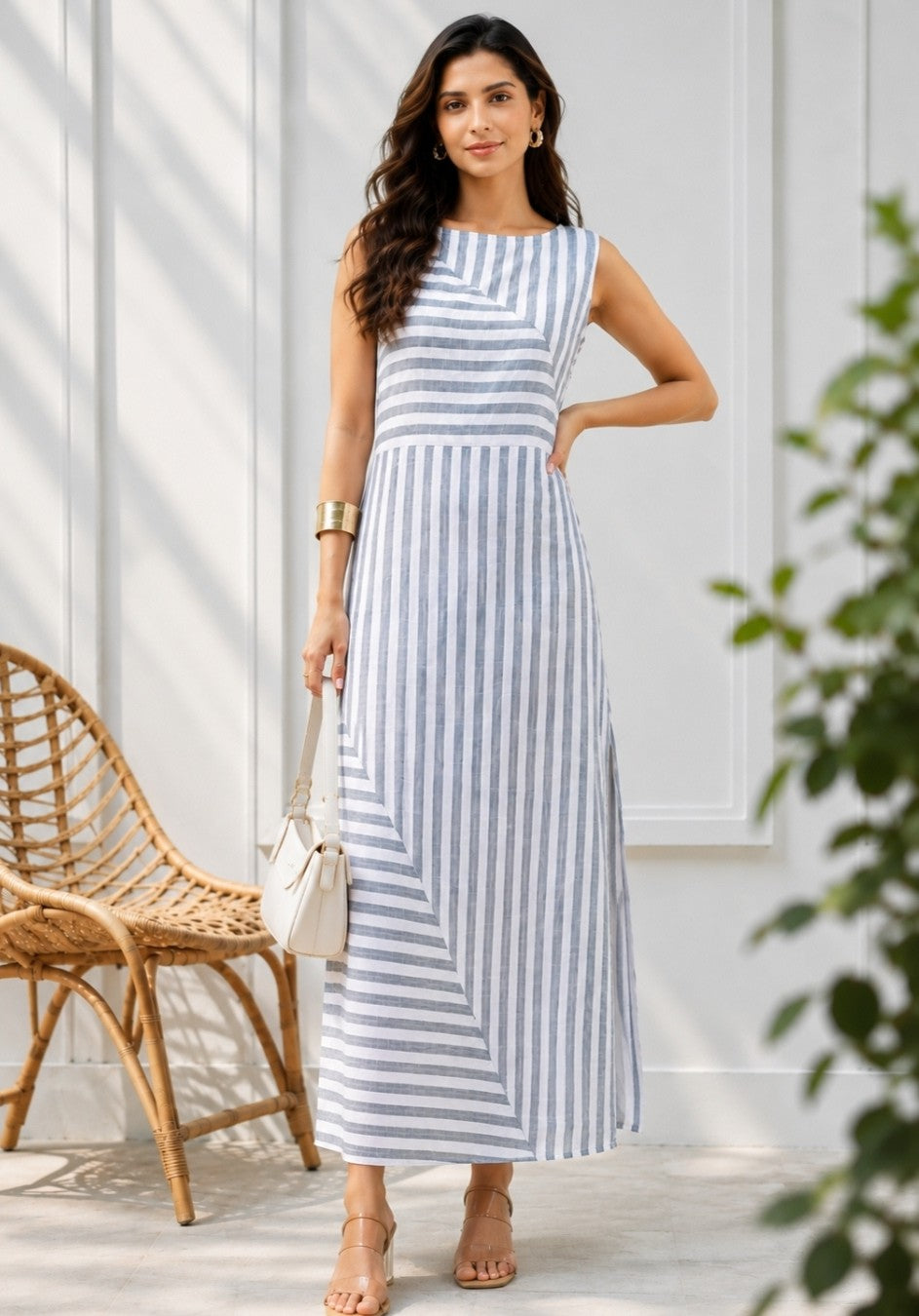 Coastal Breeze Striped Maxi Dress