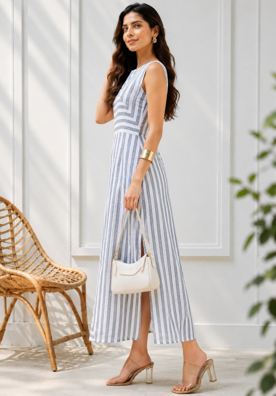 Coastal Breeze Striped Maxi Dress