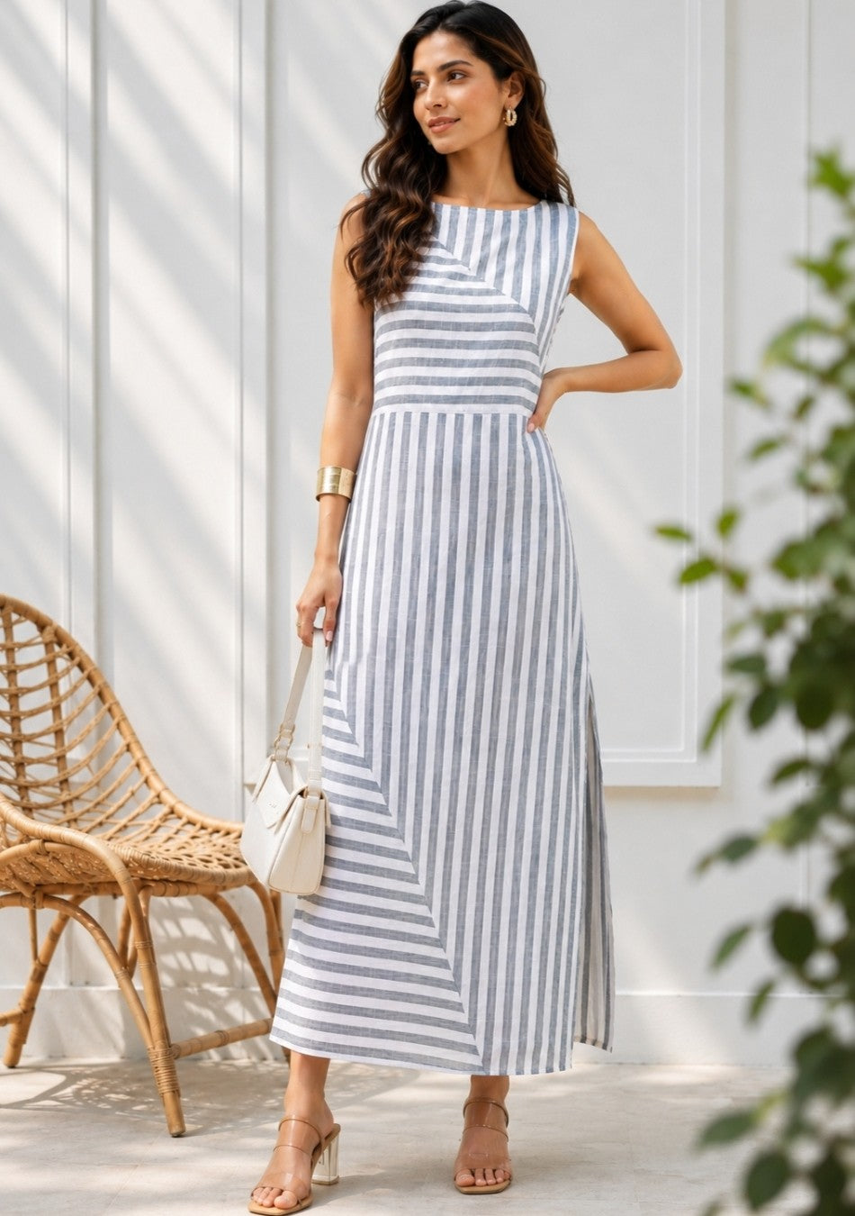Coastal Breeze Striped Maxi Dress