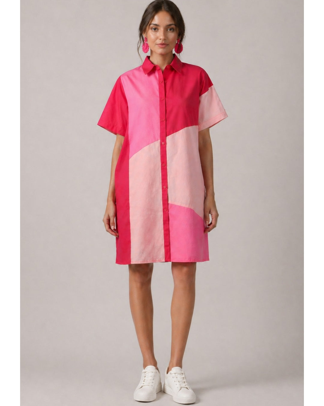 Pink Prism Shirt Dress