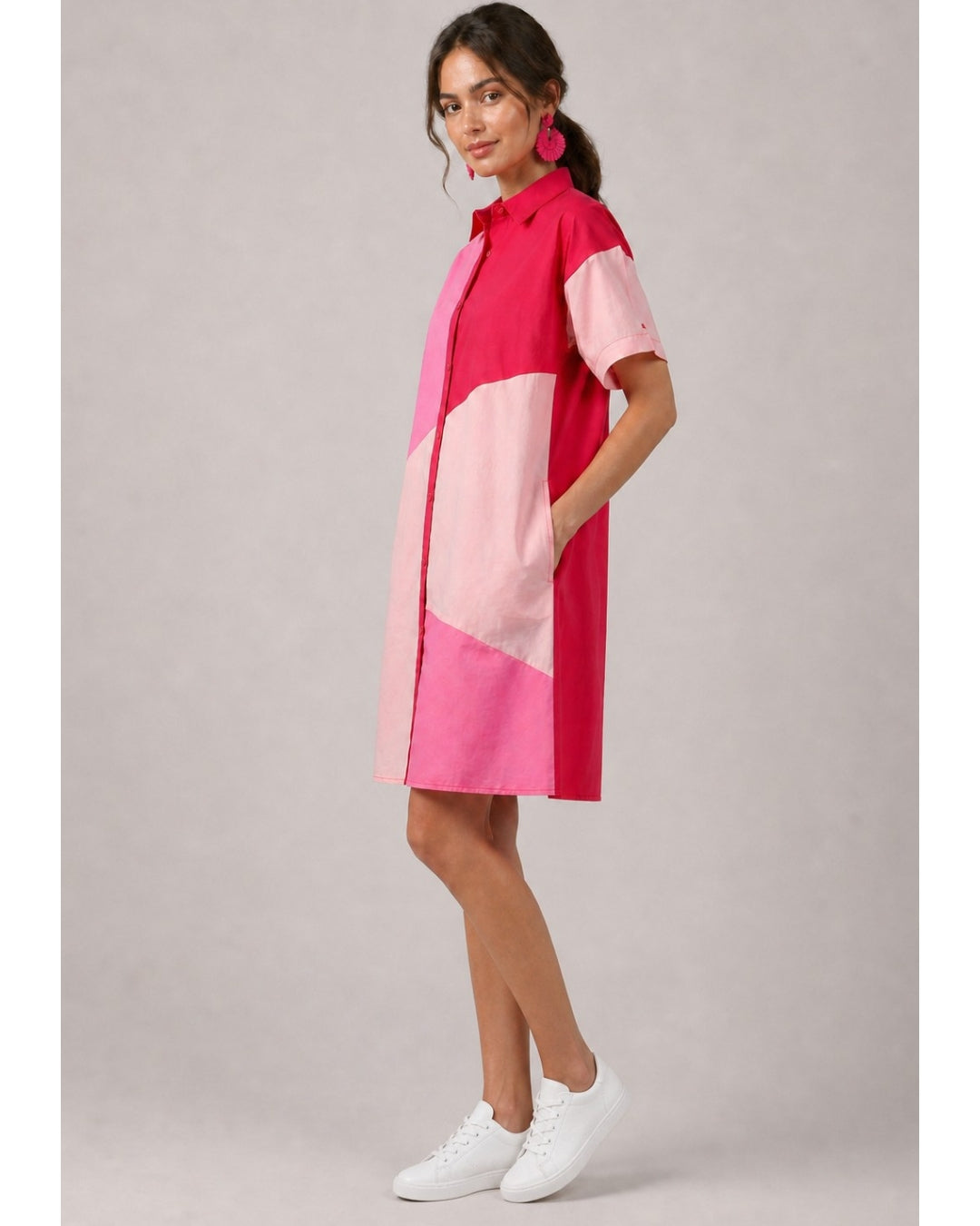 Pink Prism Shirt Dress