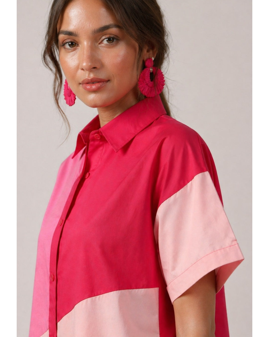 Pink Prism Shirt Dress