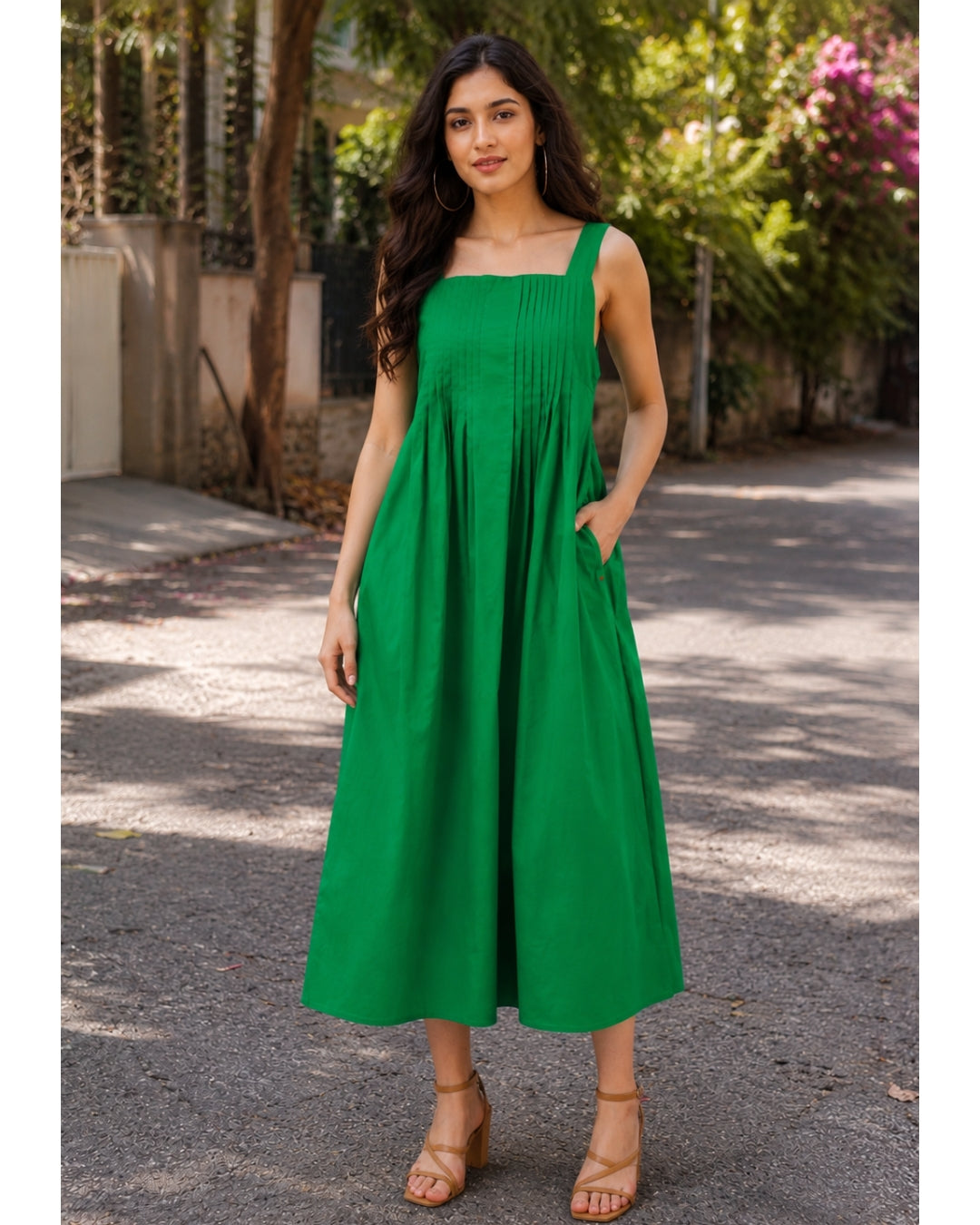Green Spell Pleated Dress