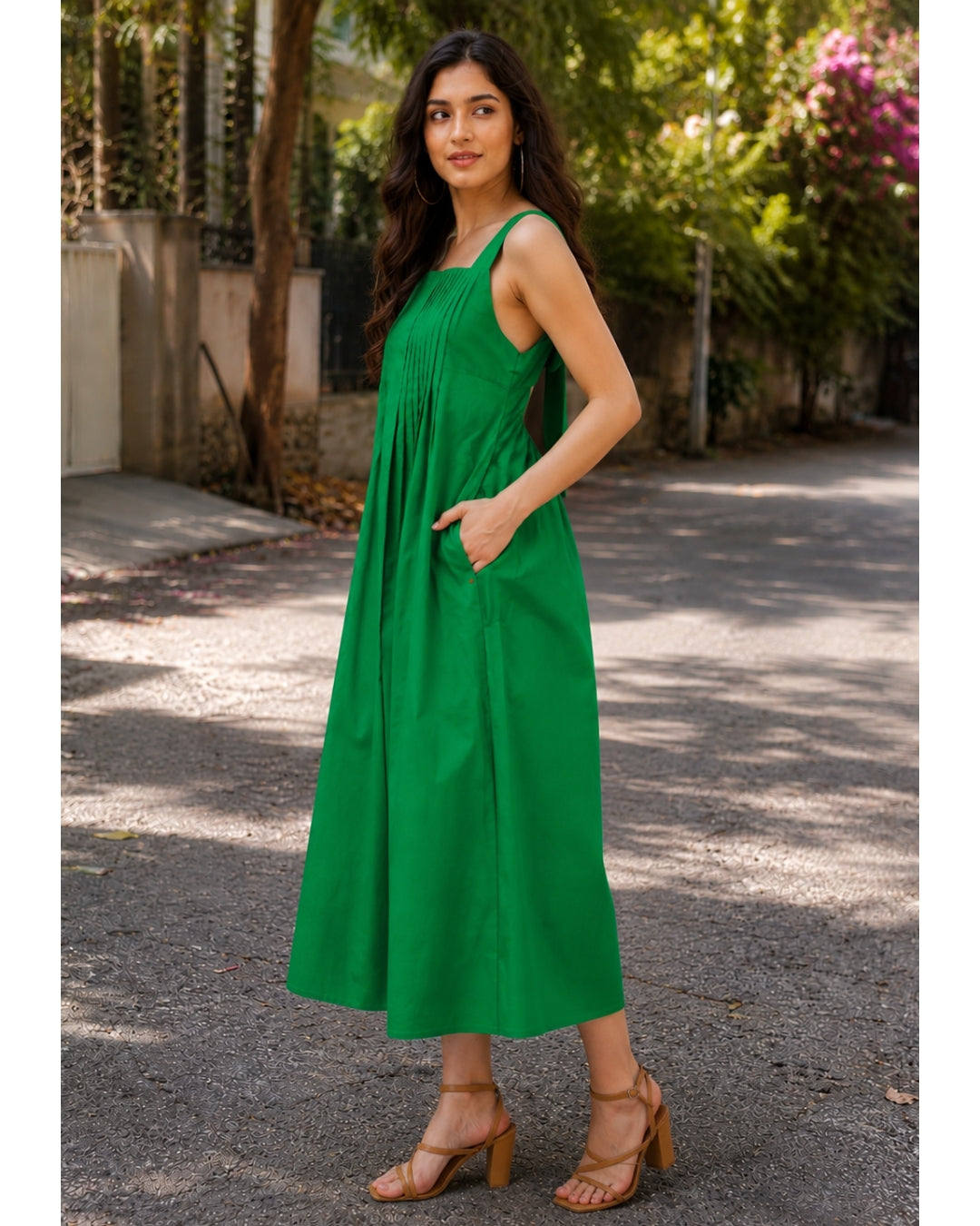 Green Spell Pleated Dress