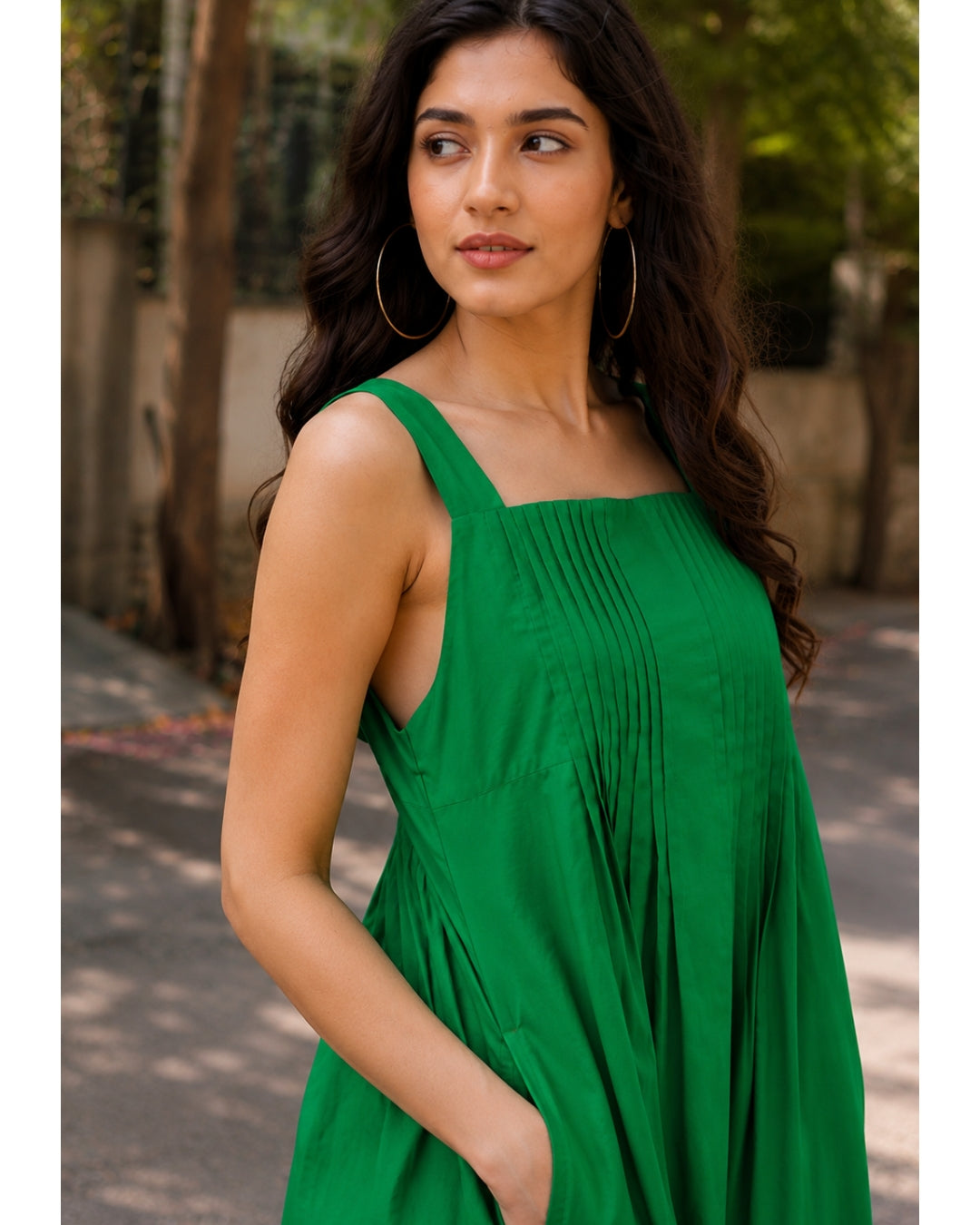 Green Spell Pleated Dress